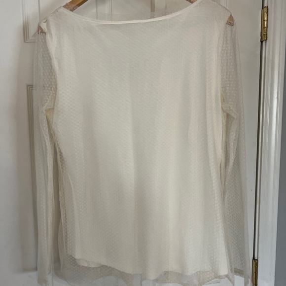 Sundance Top Blouse Medium Ivory Lace Sleeves V-Neck Boho Peasant Patches boho - Picture 6 of 6